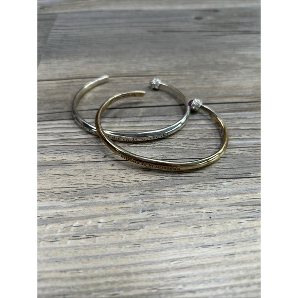Avon Inspirational Cuff/Bangle Bracelet Silver tone Lot Of 3‎ - Picture 11 of 11